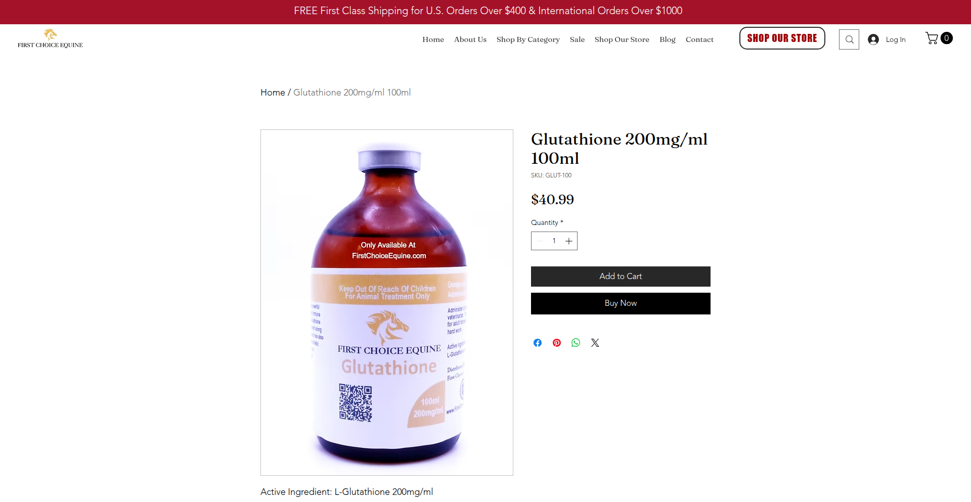glutathione for horses Buy Glutathione for Horses